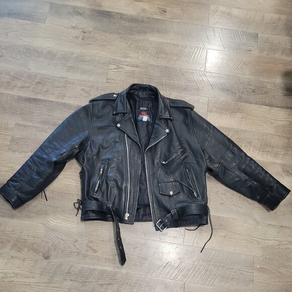 Vintage Men's Leather Motorcycle Jacket - Picture 1 of 5